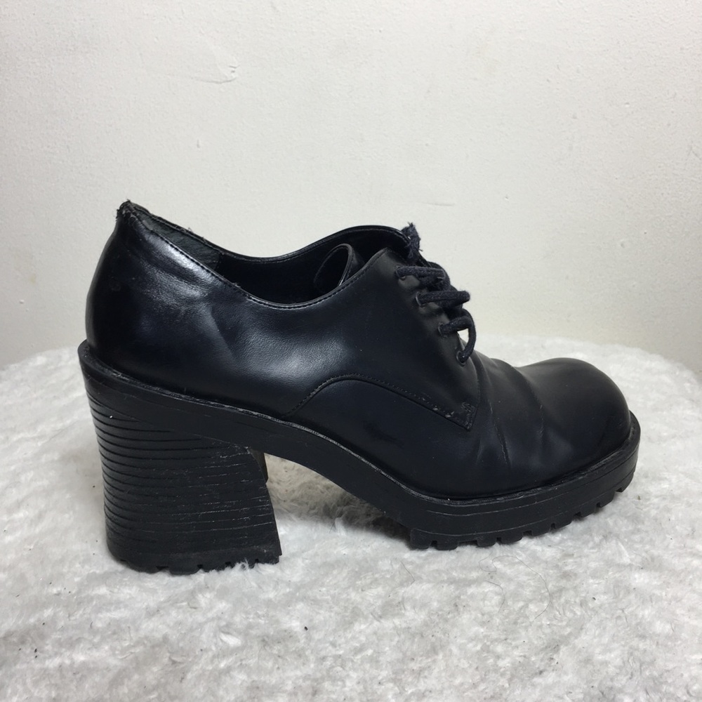 Vintage Mudd platform chunky square toe shoe black 8 - Picture 4 of 16